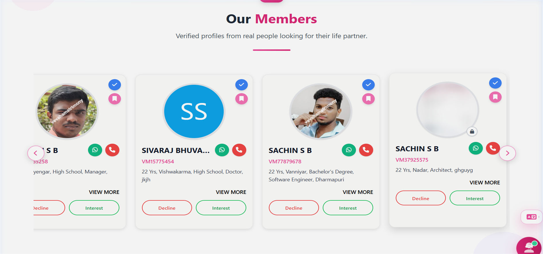 Vevaha Matchmaking